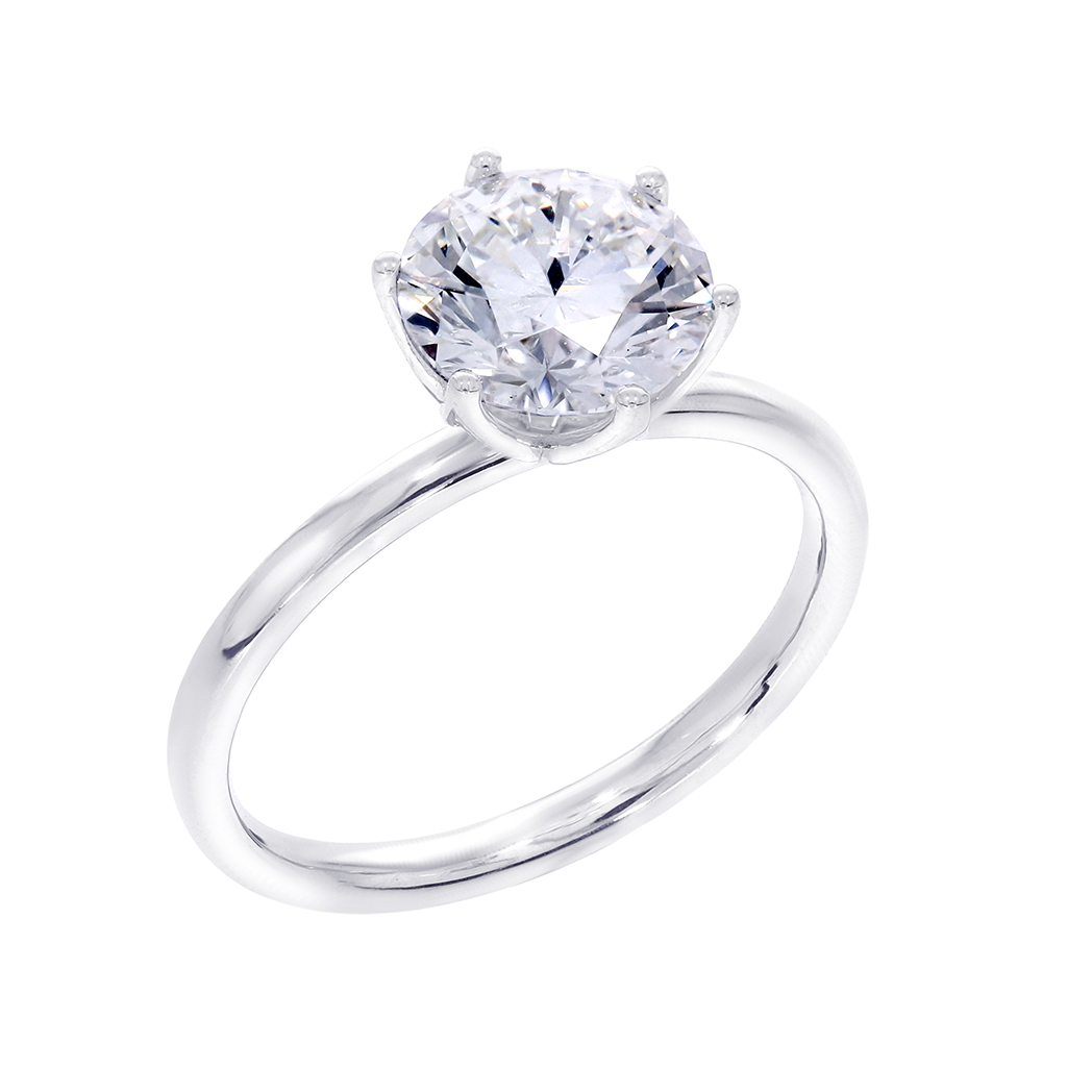 Round Brilliant Cut Lab Created Diamond Engagement Ring LR12991ARD
